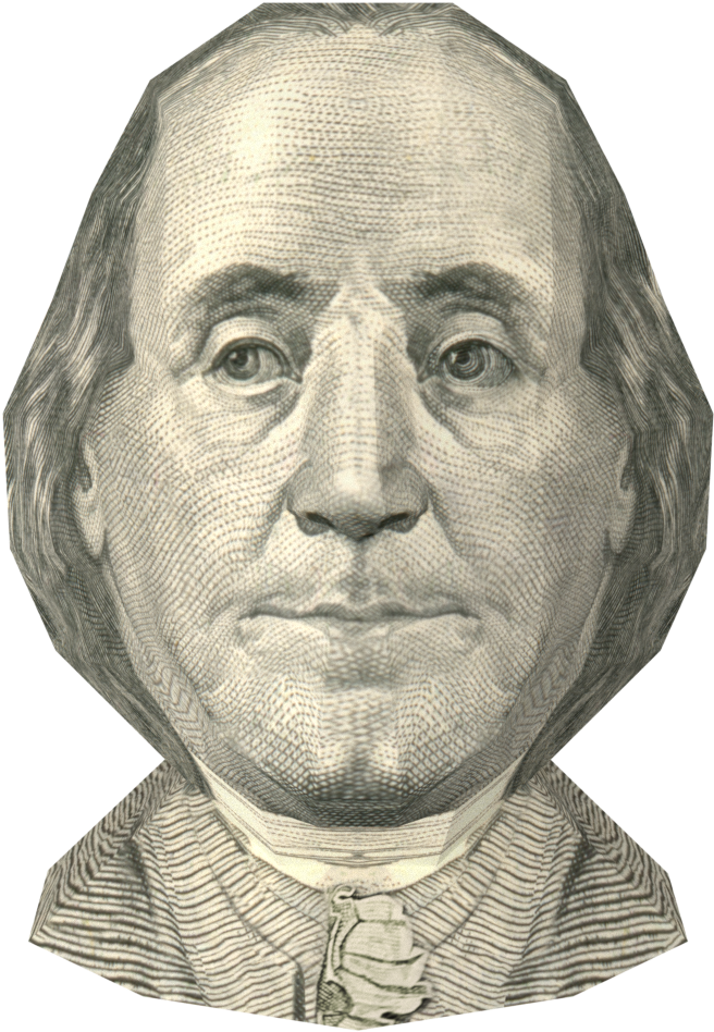 Us $100 Bill- Benjamin Franklin - Sketch (1200x1200), Png Download