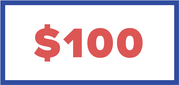$100 Donation - Sign (626x626), Png Download