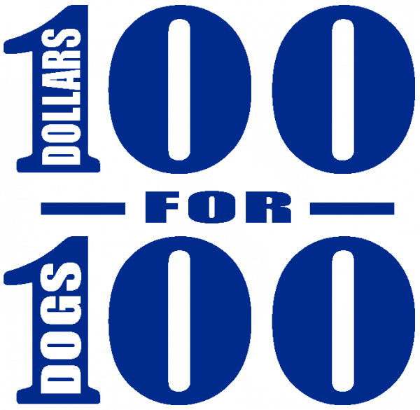 $100 For 100 Dogs - Circle (600x585), Png Download