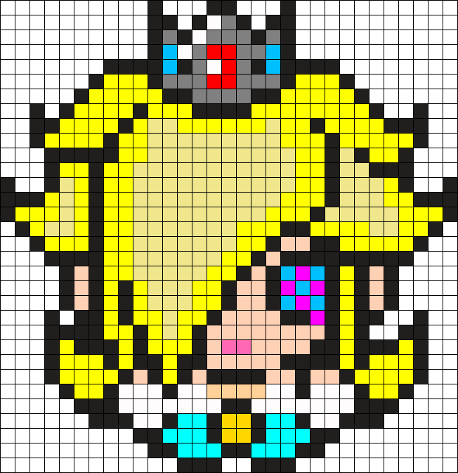 Trippy Rosalina Perler Bead Pattern / Bead Sprite - Rosalina Perler Bead Pattern (652x673), Png Download