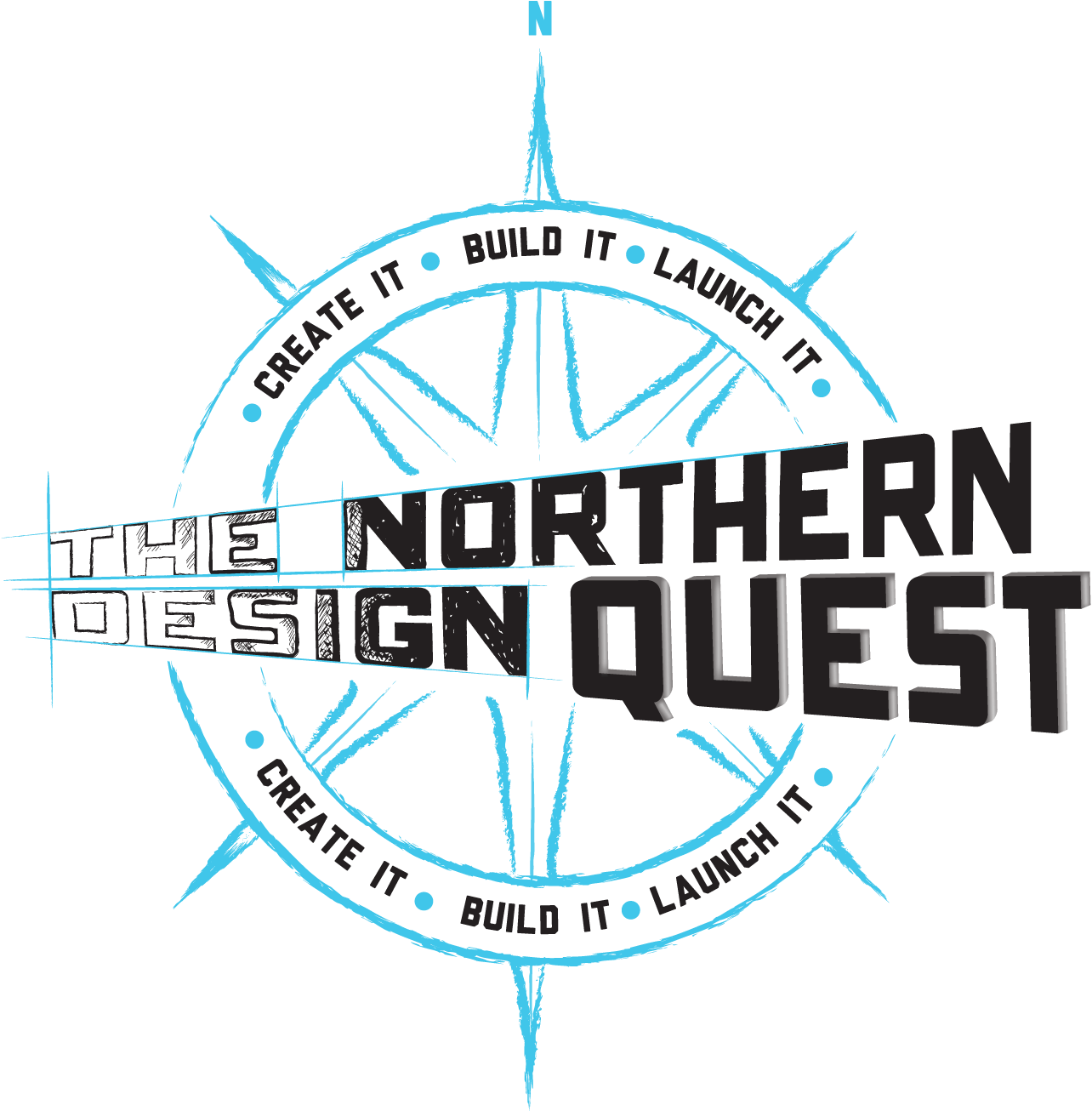 Northern Design Quest Logo Blue - Circle (1333x1360), Png Download