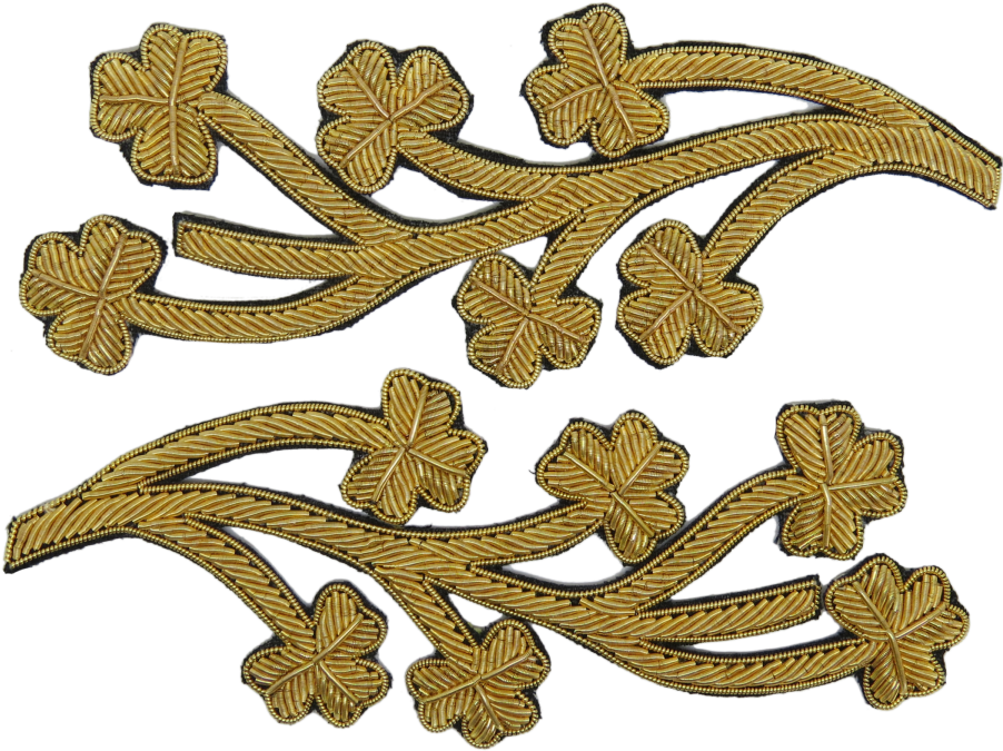 One Pair Of Gold Shamrock Repeat Patterns Gilt - Illustration (1200x799), Png Download