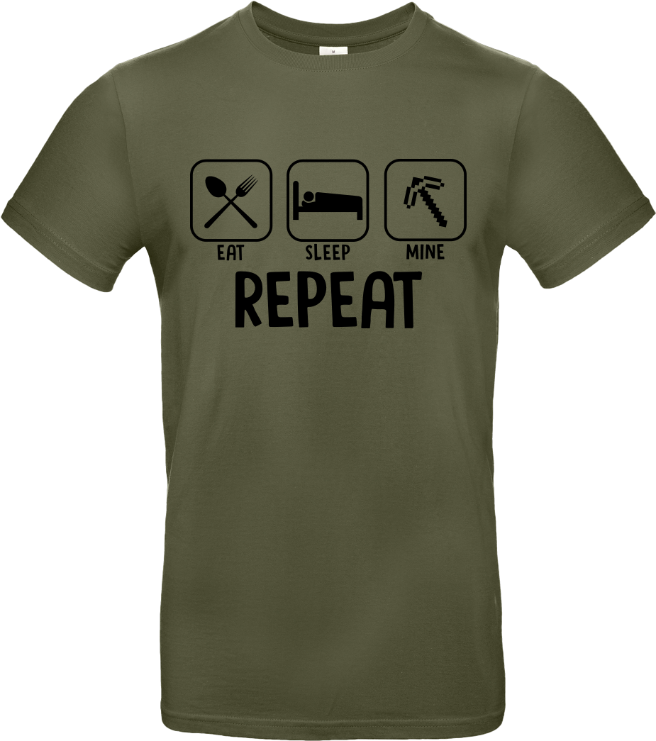 Bjin94 Eat Sleep Mine Repeat T-shirt B&c Exact - Active Shirt (1044x1044), Png Download