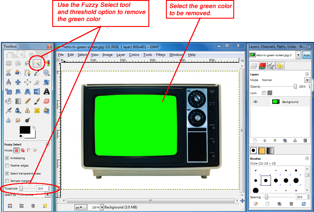 With Green Screen On - Gimp Auto Crop Green Background (1058x717), Png Download