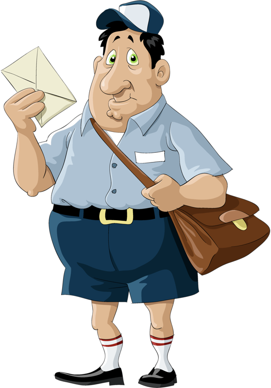 Фотки Community Workers, Community Helpers, Illustration, - Cartoon Postman (558x800), Png Download