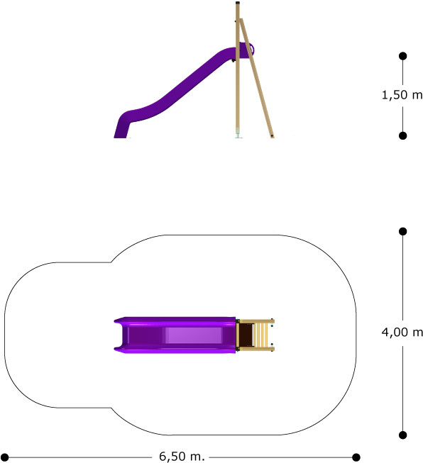 Vistas Alzado Y Planta - Tobogan Planta (595x668), Png Download