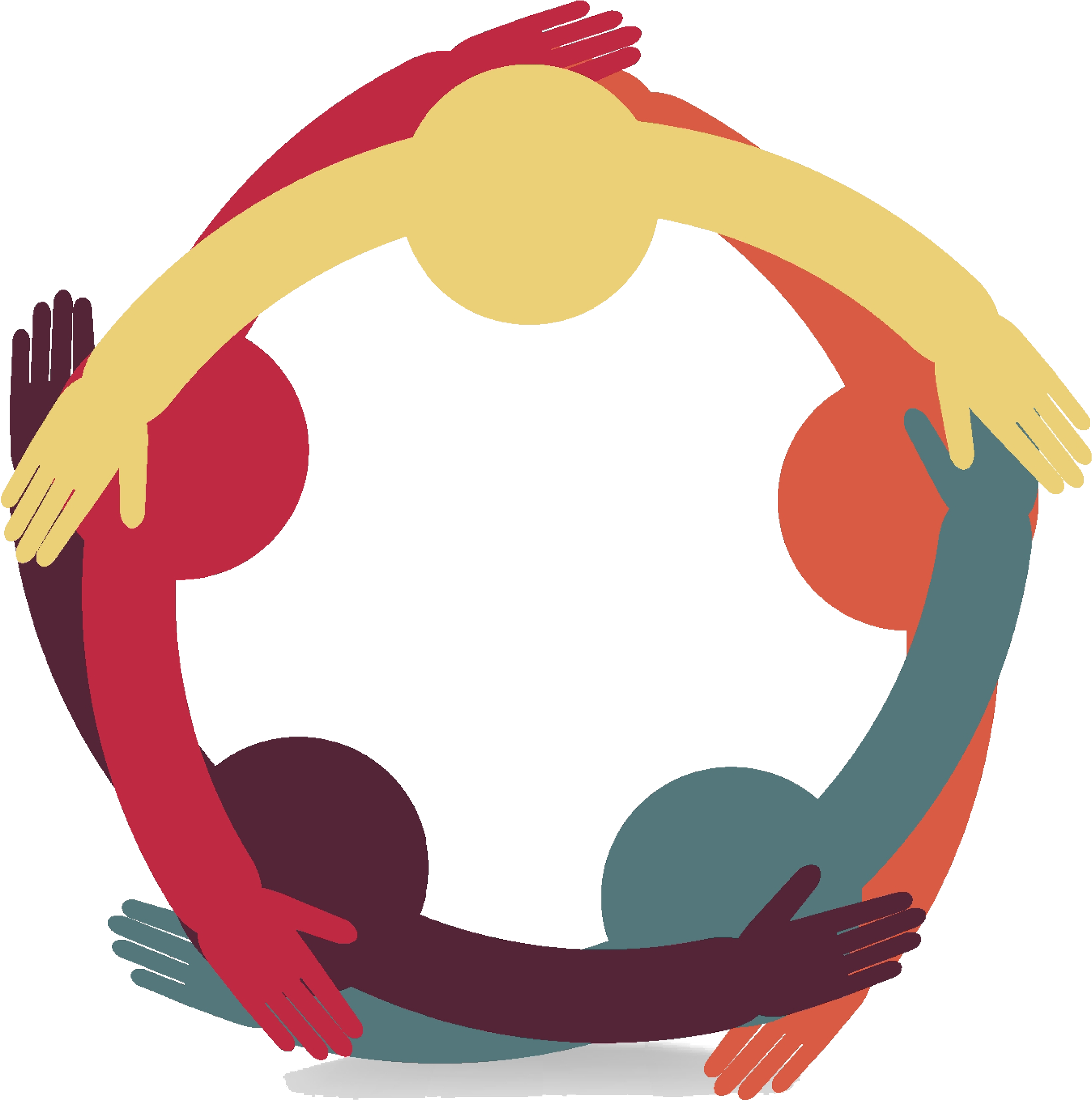 Community Spiritual Clearing Meeting - Connected Hands Clipart (3600x3512), Png Download