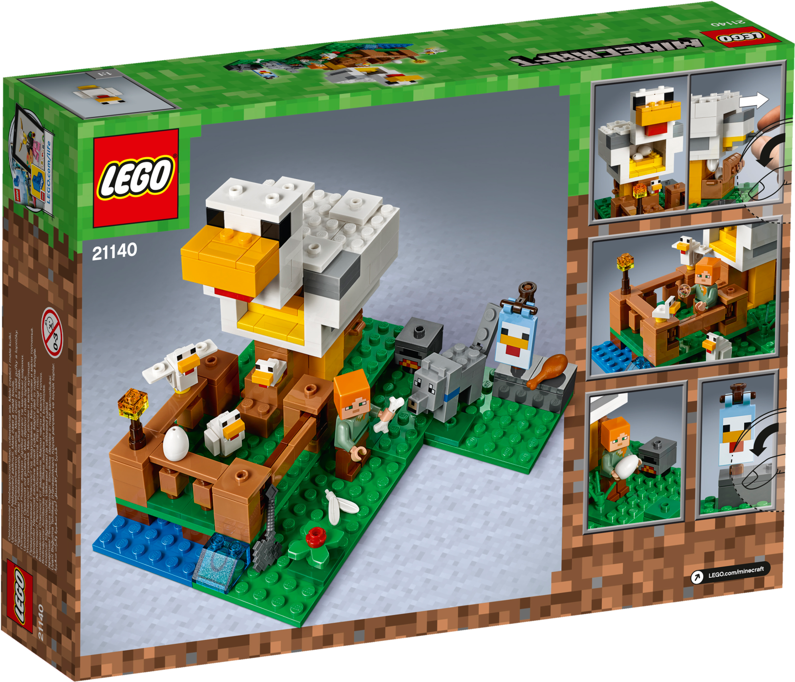 Lego 21140 Minecraft The Chicken Coop - Lego Minecraft Chicken Coop (2400x1800), Png Download