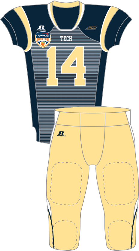 Georgia Tech 2014 Blue Jersey - Sports Jersey (490x833), Png Download