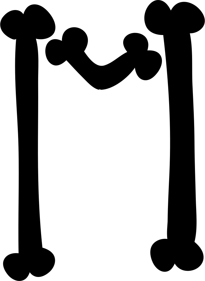 Png File Svg - Letra M De Huesos (714x980), Png Download