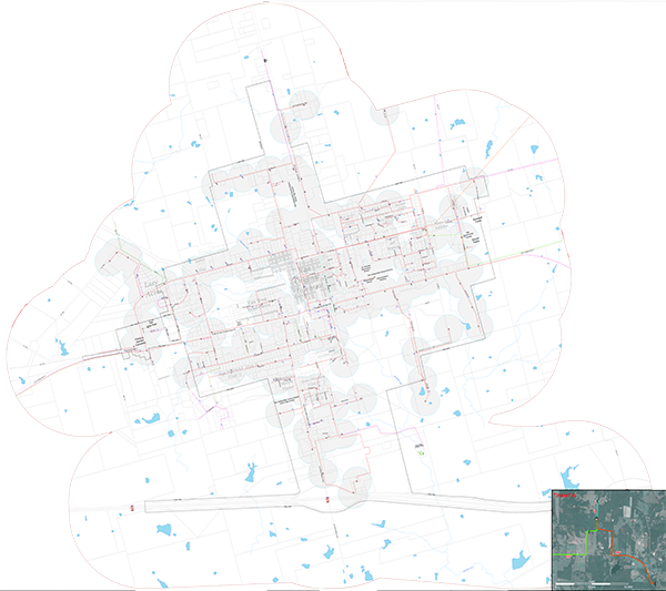 Map Of City Water Lines - Illustration (600x533), Png Download