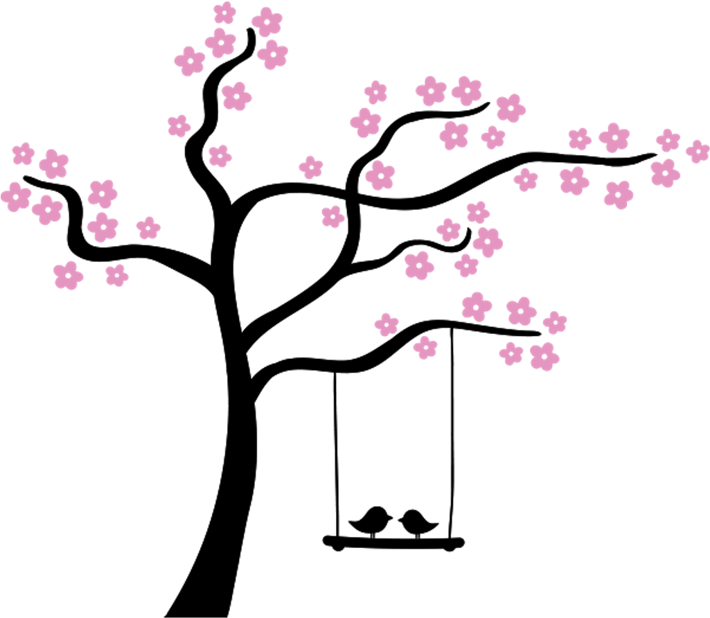 Lovebirds Sticker - Simple Paintings On Wall (1024x1024), Png Download