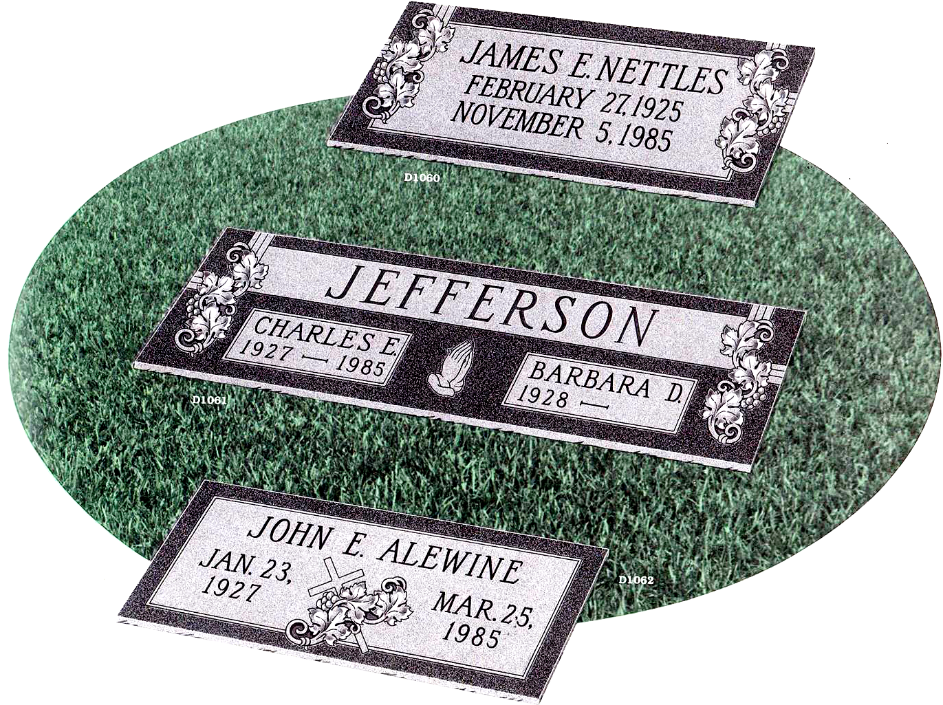 Flat Grass Markers Can Be For One Individual Or Two - Headstone (1381x1044), Png Download
