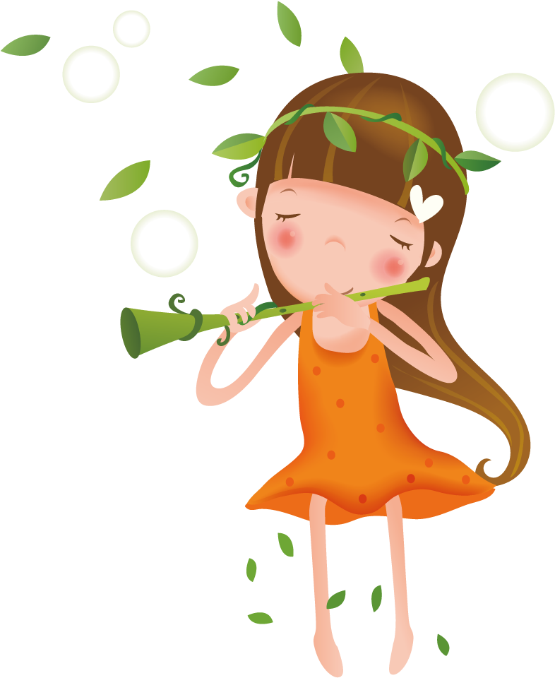 Flute Girl (1000x1000), Png Download