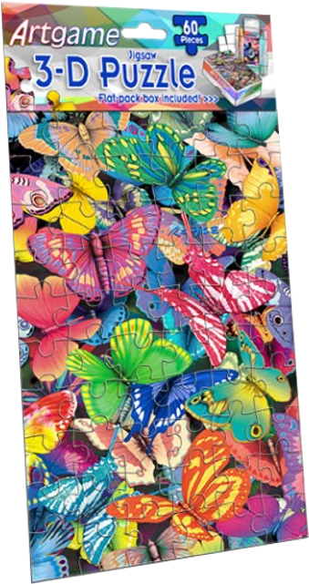 3d Butterfly - Jigsaw Puzzle (640x640), Png Download