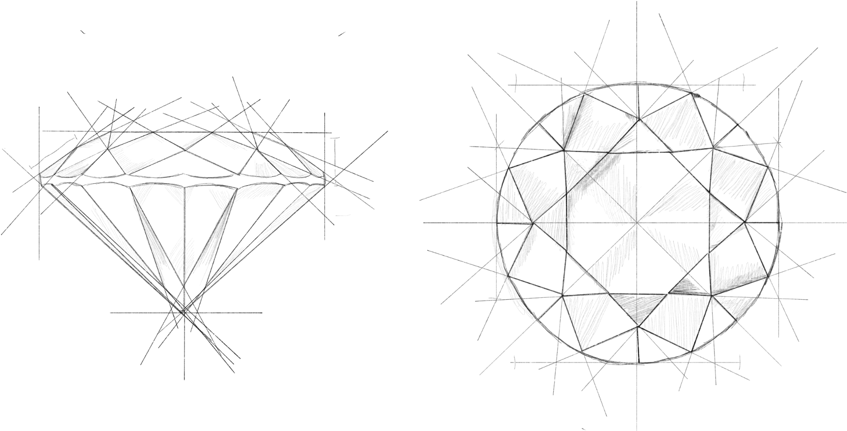 Every Diamond Used In Pmj Jewellery Is Hand-picked - Line Art (1885x1013), Png Download