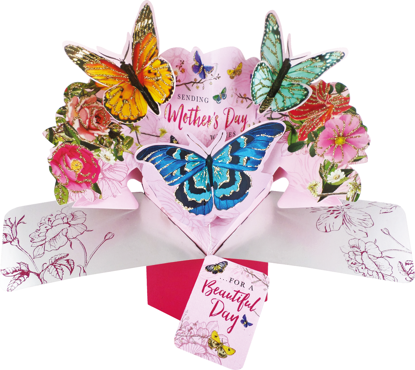 Mother's Day Butterflies Pop-up Greeting Card Second - Greeting Card (1600x1430), Png Download
