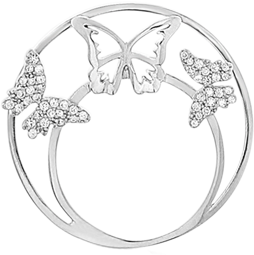 “3d Butterfly” Fantasy Insignia With Cz Stones 33mm - Pre-engagement Ring (800x800), Png Download