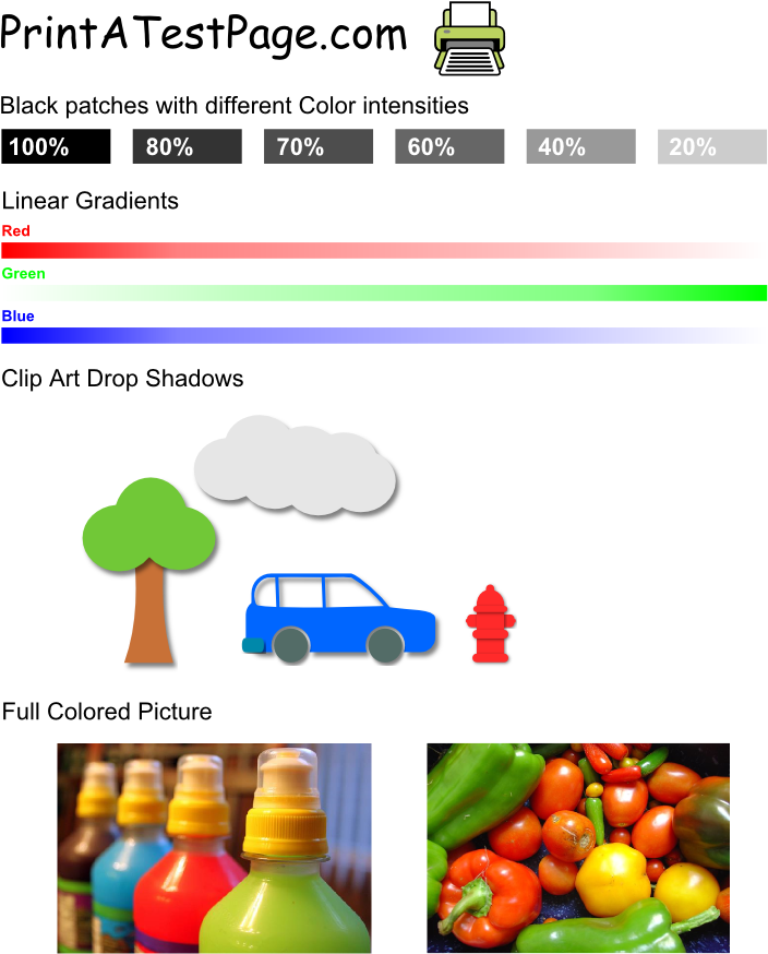 Print A Test Page Online Simple Printer Intended For - Full Color Printing Test Page (744x957), Png Download