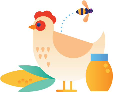 Work Icons-05 - Chicken (626x626), Png Download