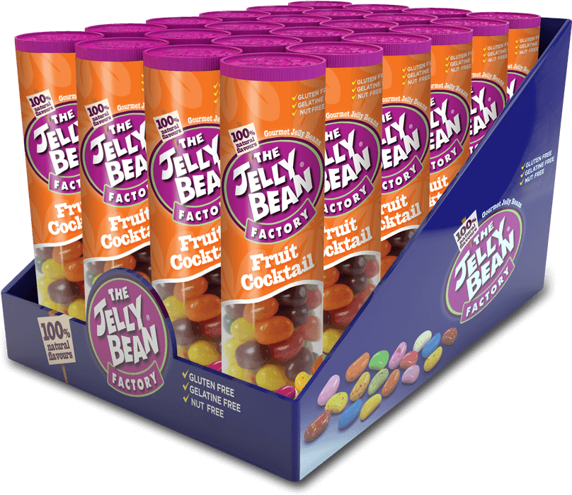 24 Fruit Cocktail Mix Tubes - Jelly Bean Factory Tubes (900x900), Png Download