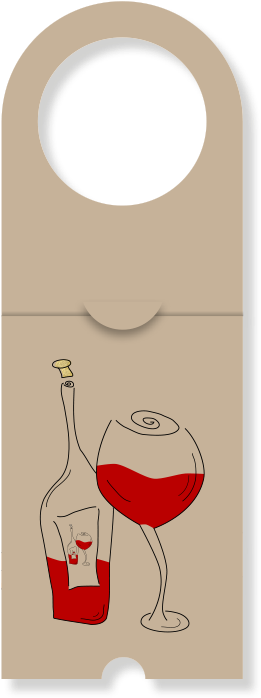 Bottlenote Bottle Gift Tag - Wine Glass (575x850), Png Download