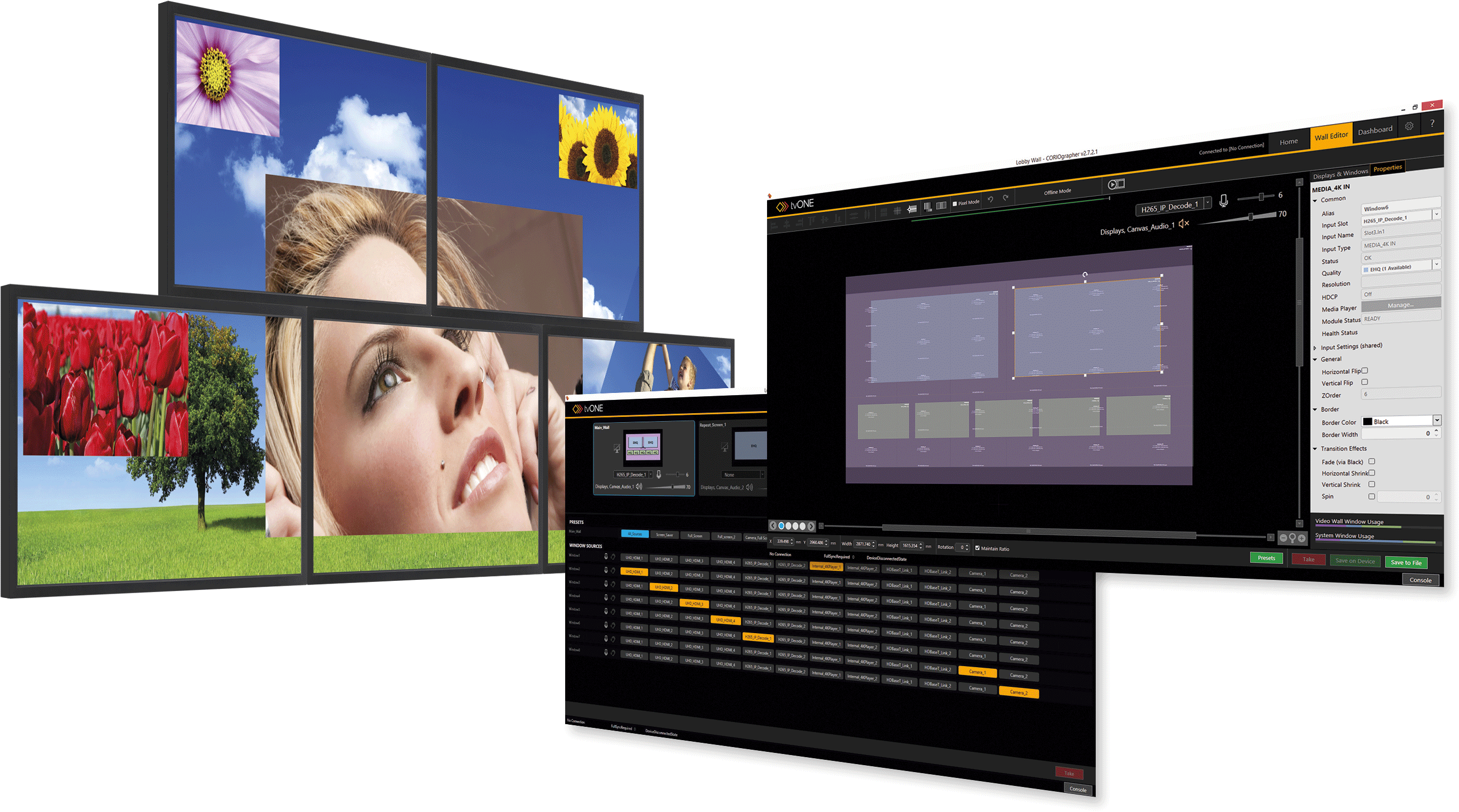 Creative Video Wall Design Software For Coriomaster, - Led-backlit Lcd Display (2894x1778), Png Download