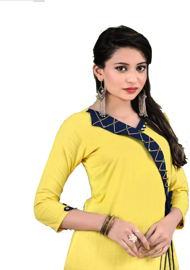 Yellow Patiyala Salwar Suit - Kurti Top (960x1280), Png Download
