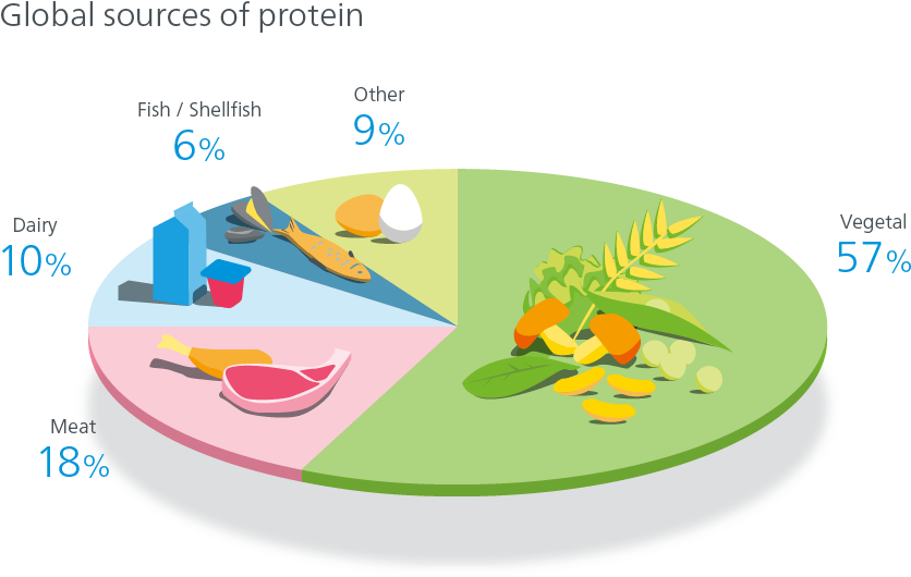 Pressures On The Planet - Global Sources Of Protein (840x598), Png Download