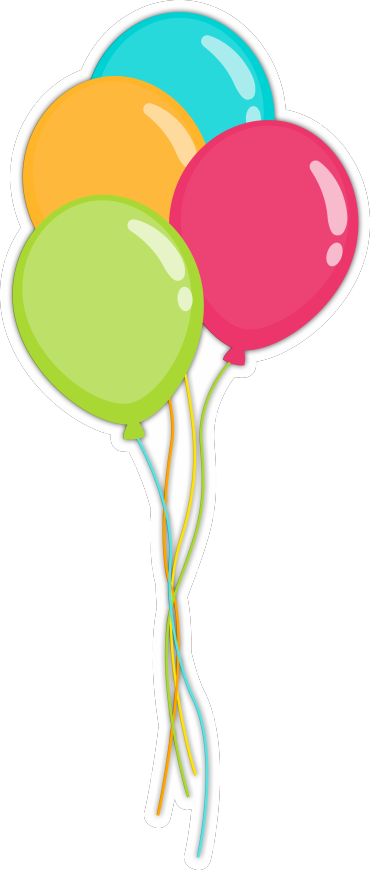 Bexigas Em Png - Clip Art Cartoon Balloons (370x870), Png Download