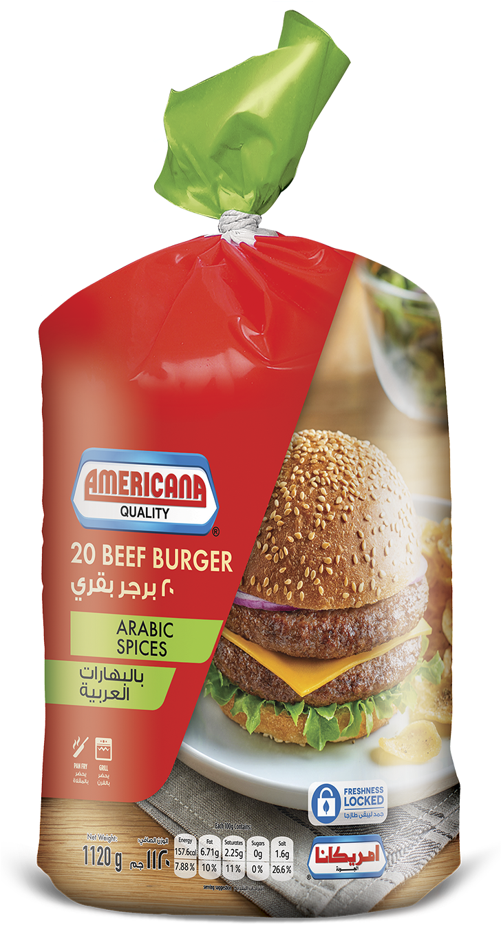 Burger Arabic Spices 20pcs 1120g - Americana Chicken Burger 24 (727x1701), Png Download