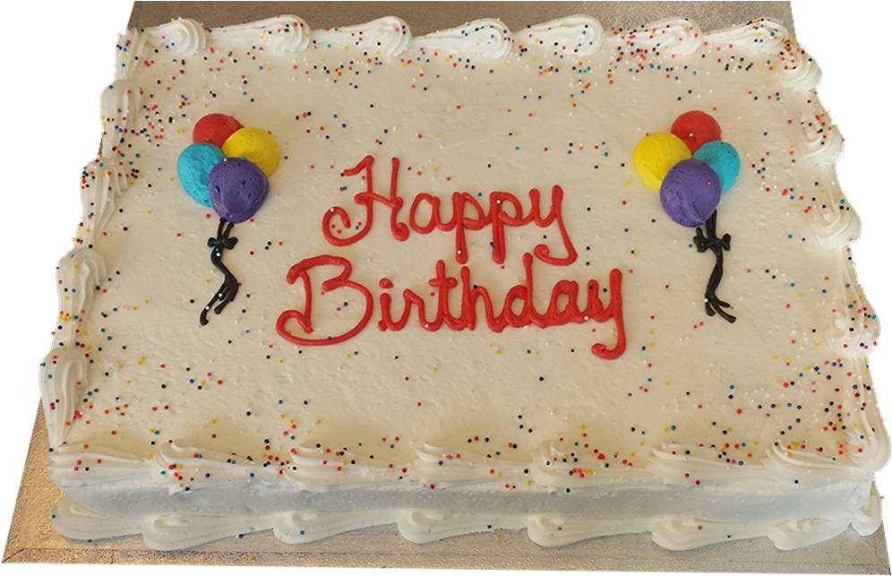 Balloon Decorated Slab - Birthday Cake (1000x1000), Png Download