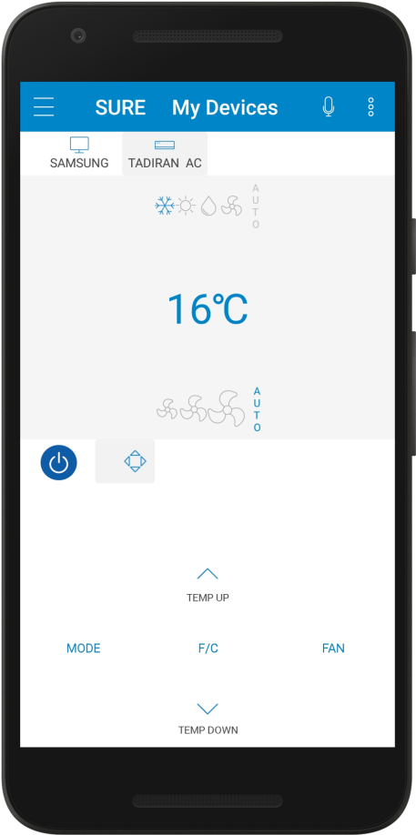 Remote Control For Ac - Mobile App With Tiles (1024x1024), Png Download
