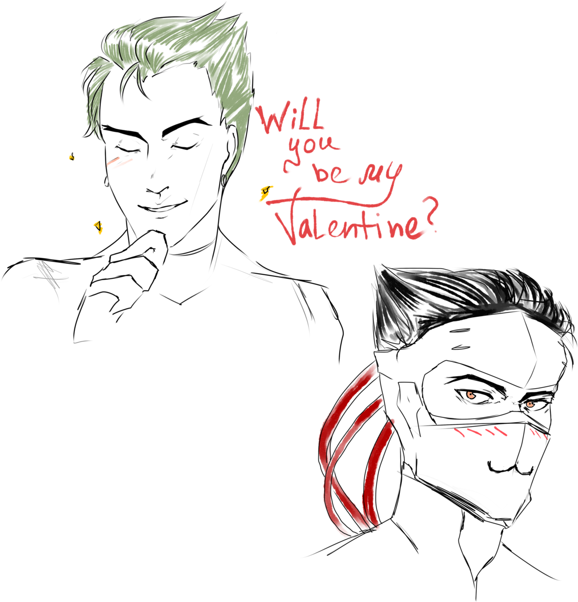 Small Valentine's Genji Dump - Sketch (1280x1280), Png Download