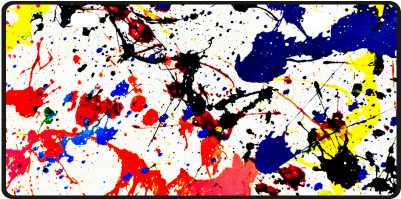 Blue & Red Paint Splatter License Plate - Apron With Paint Splatter (500x500), Png Download