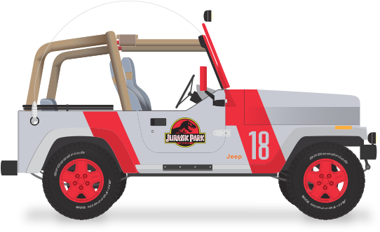 Matt Mcgillvray - Jurassic Park Jeep Png (600x341), Png Download