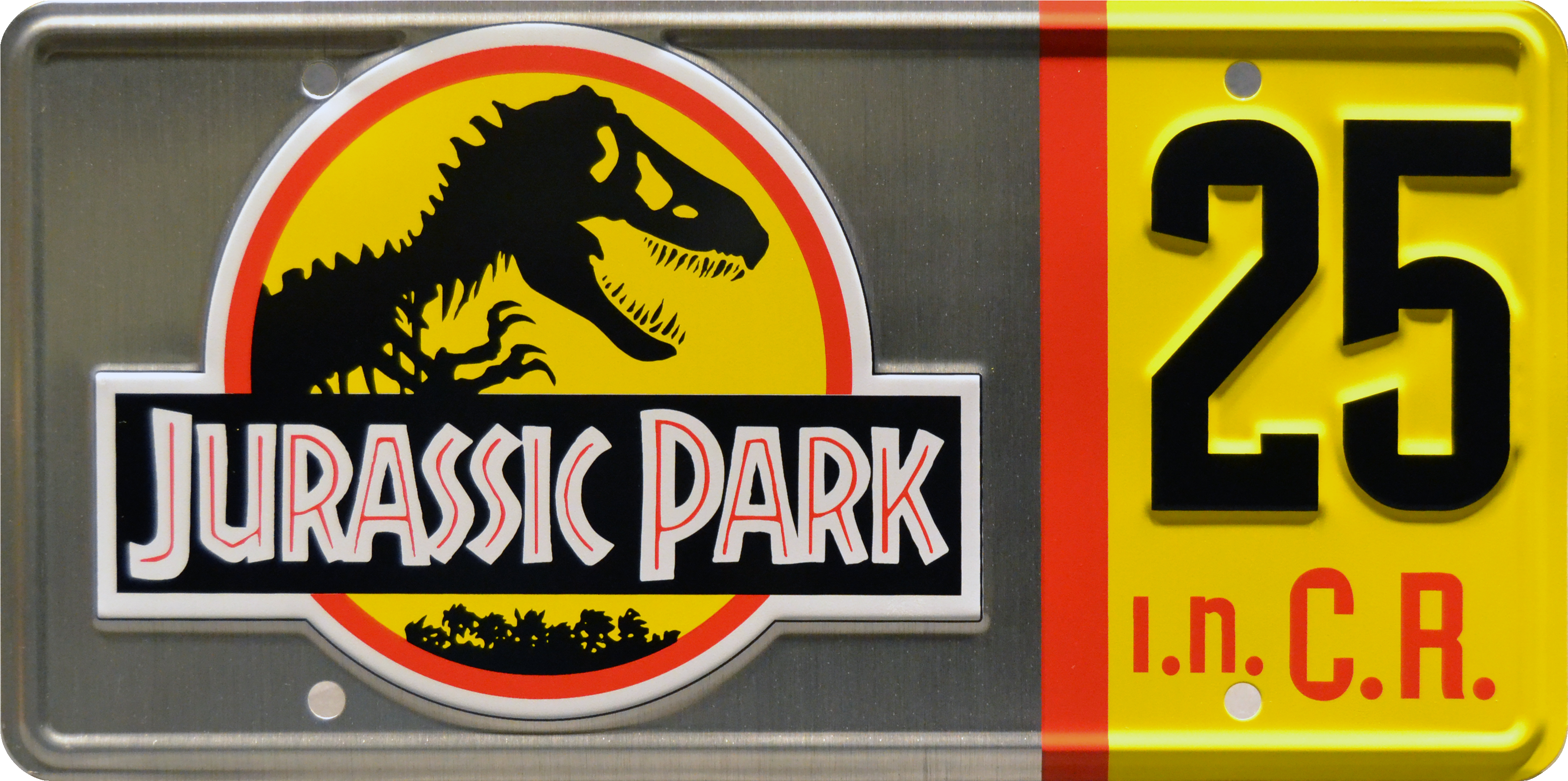 Jp 25 Prop Plate Movie Memorabilia From Jurassic Park - Jurassic Park / Hammond's Jeep / #29 *metal Stamped* (4200x2400), Png Download