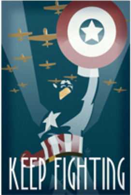 Popaganda Print - Captain America Keep Fighting (400x400), Png Download