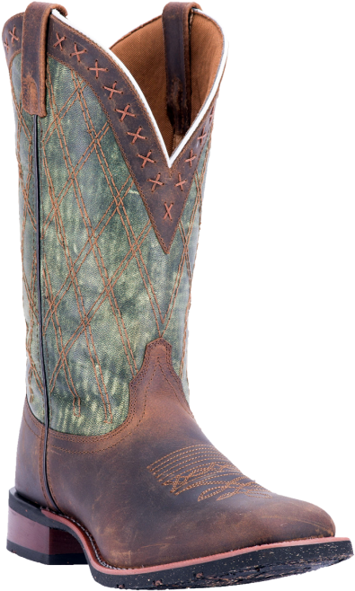 Dan Post® Men's Laredo Trent Green Top Square Toe Cowboy - Laredo Boots Mens Green (650x707), Png Download