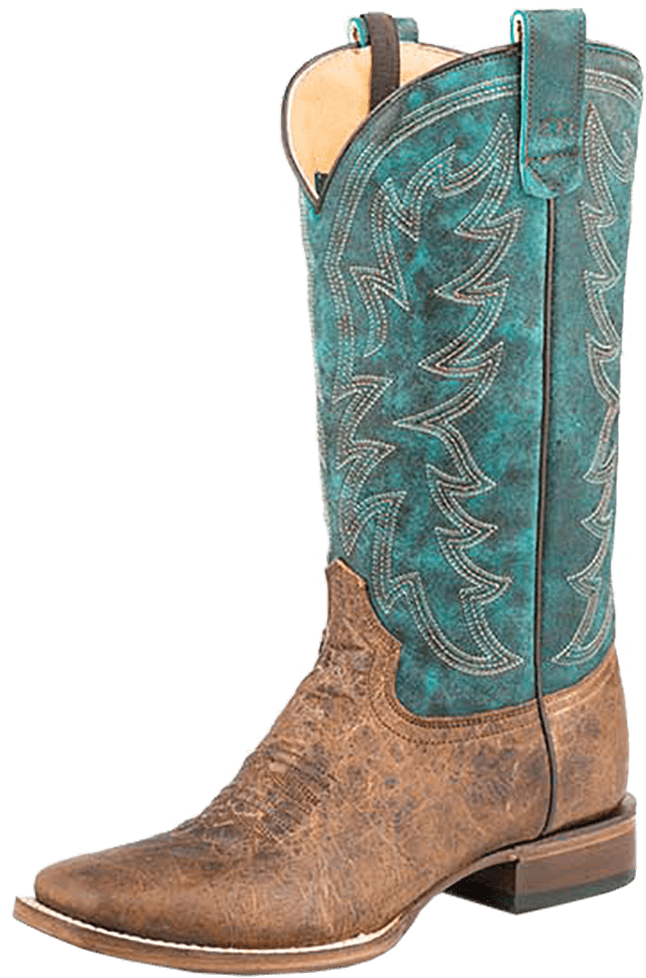 Roper Women's Square Toe Sidewinder Concealed Carry - Cowgirl Boots Turquoise (669x1000), Png Download
