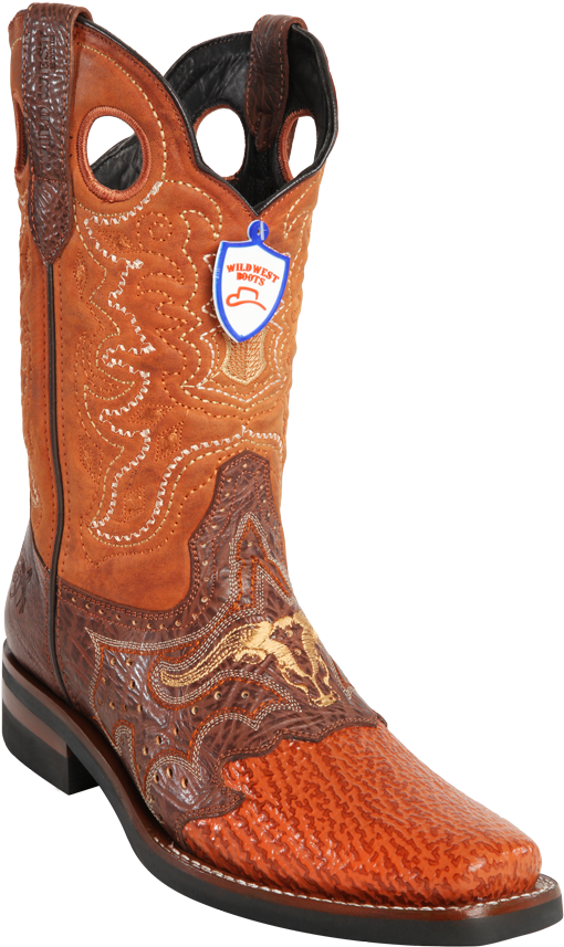 Wild West Boots Mens Sharkskin Saddle Square-toe Western - Mens Wild West Boots (667x1001), Png Download