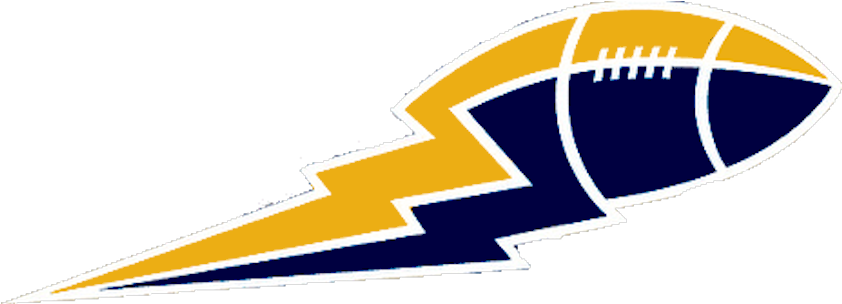 Yellow And Blue Football Lightning Boltbig - Yellow And Blue Football (877x386), Png Download