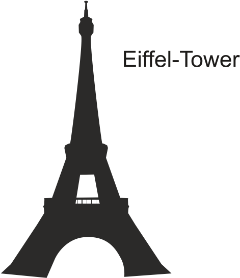 Eiffel Tower Wall Decal (710x592), Png Download
