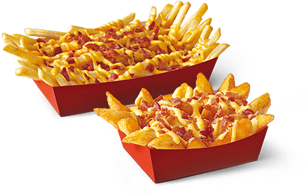 Top Fries Bacon & Cheese - Patatas Bacon Y Queso Mcdonald (477x360), Png Download