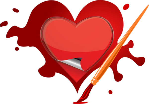 Coeur,tube,png - Valentines Paint Brush (600x420), Png Download