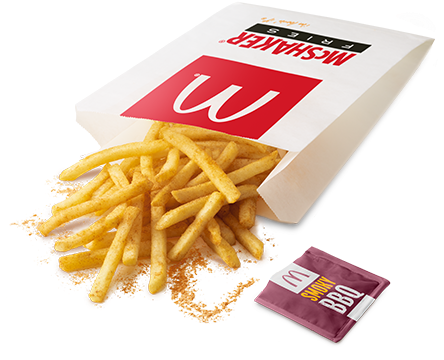 Mcdonalds Fries Png Download - Mcdonalds Bbq Mcshaker Fries (444x507), Png Download