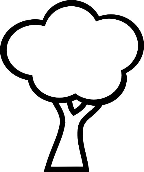 Simple Tree Coloring Page (498x596), Png Download