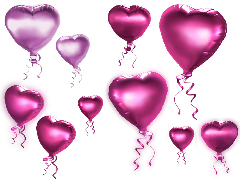 Tumblr On Twitter - Pink Heart Balloons Png (500x374), Png Download