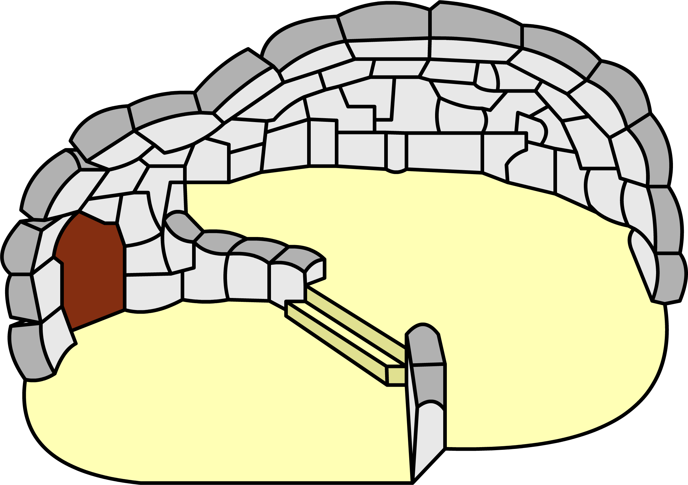 Splited Snow Igloo - Club Penguin Split Level Snow Igloo (2285x1613), Png Download
