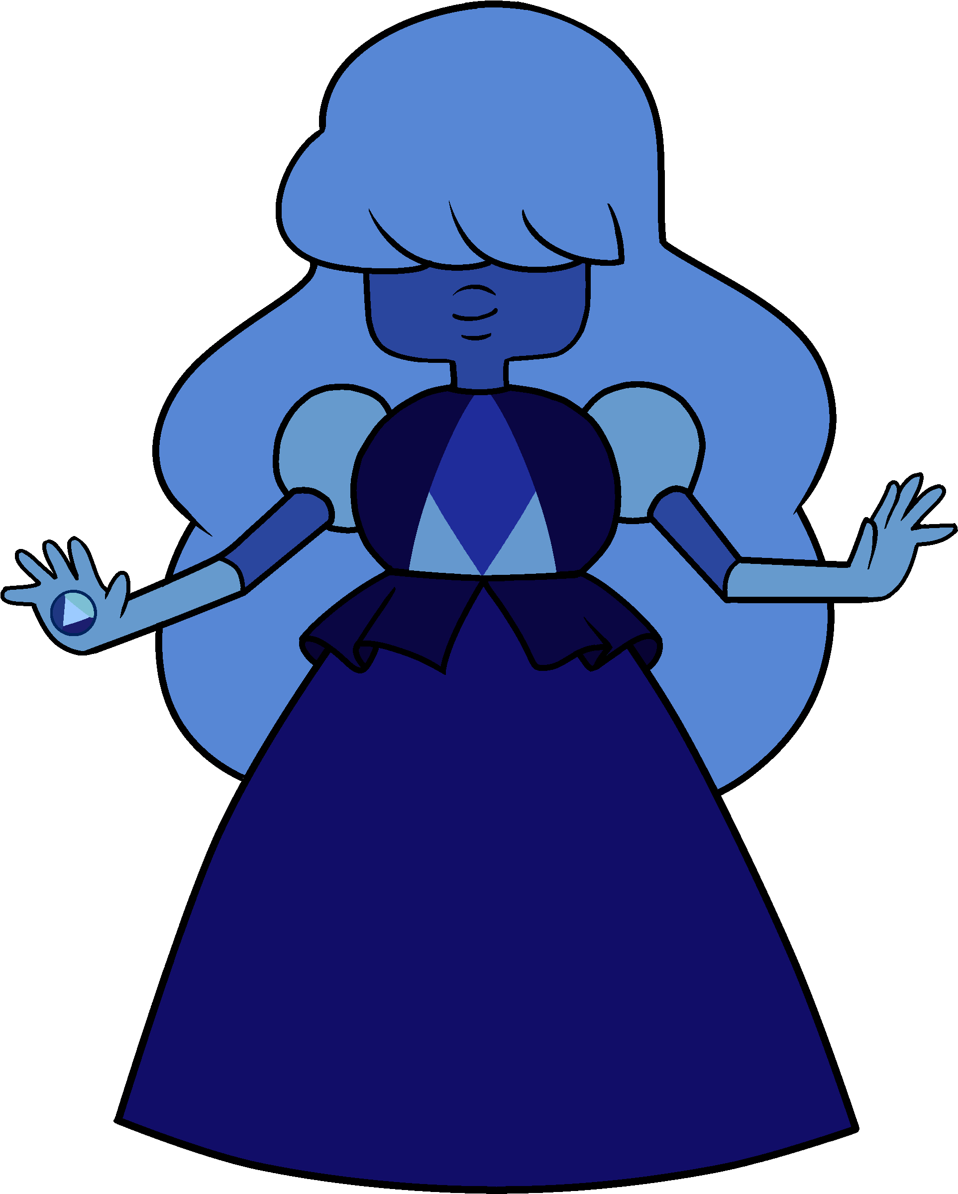 Sapphire - Night - Steven Universe Past Sapphire (2000x2572), Png Download